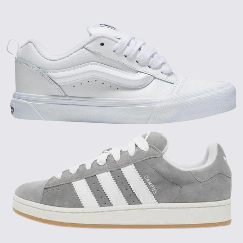 Adidas VNS Knu Weiß und Adidas Campus Grau (1 GRÁTIS).