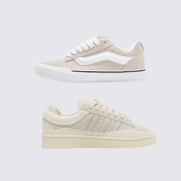 Adidas VNS Knu Beige und Adidas Bad Bunny Beige (1 GRÁTIS).