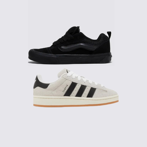 Adidas VNS Knu All Black und Adidas Campus 00s Gletscher und Schwarz (1 GRÁTIS).