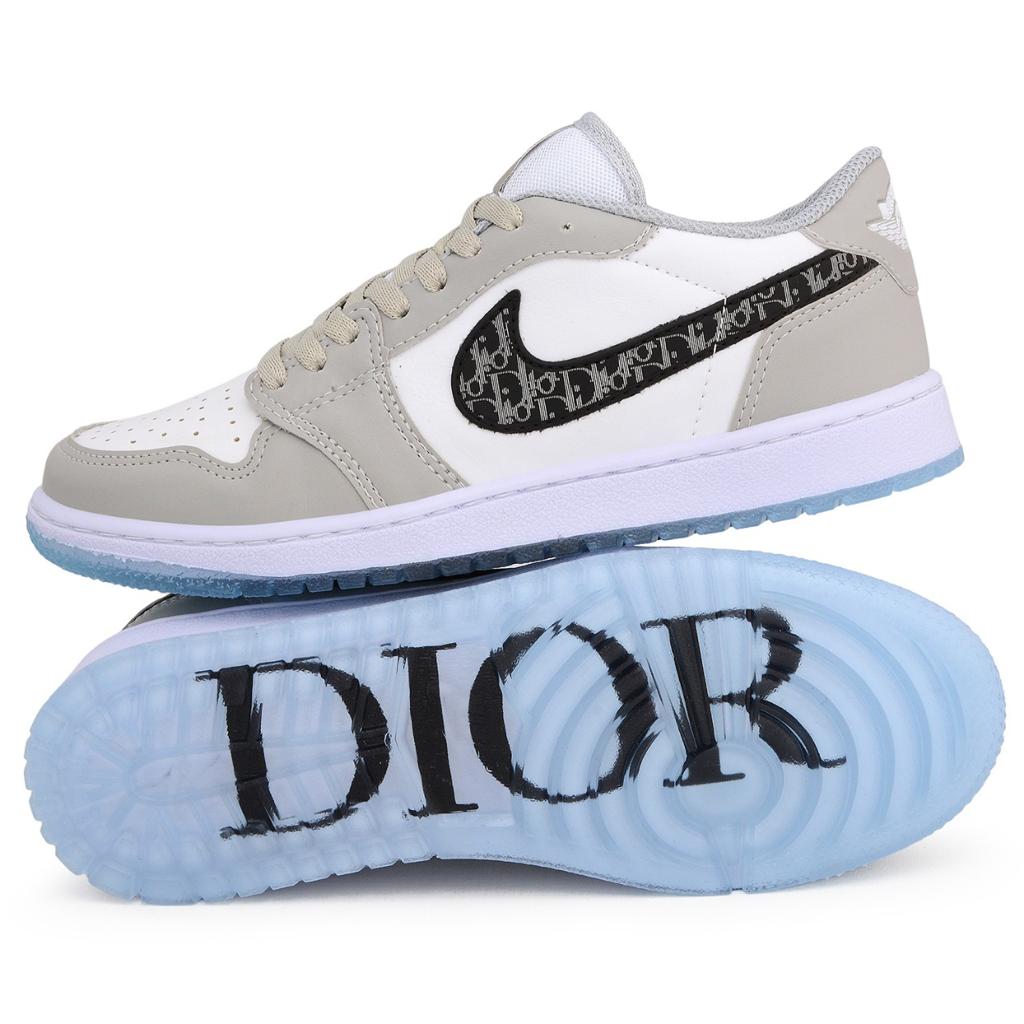 Jordan 1 Dior Low| Branco Cinza