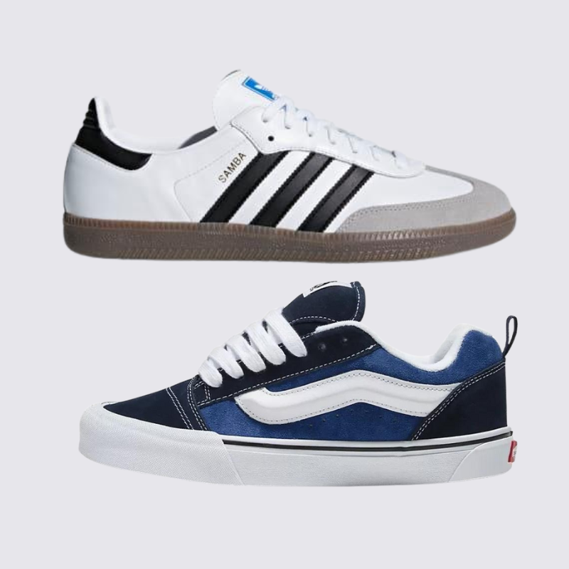 ADDS Samba Weiß mit Schwarz und VNS Knu Blau (1 GRATIS)