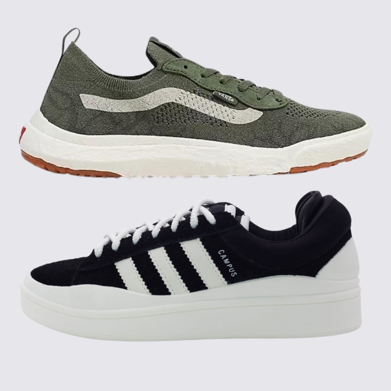 Adidas Bad Bunny in Schwarz und Vns VR3 in Grün hinzufügen (1 GRATIS).