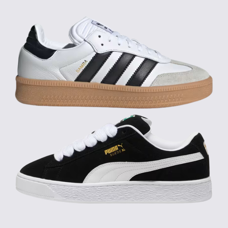 ADDS Samba XLG Branco/ Preto e PM Suede  XL Preto (1 GRÁTIS)