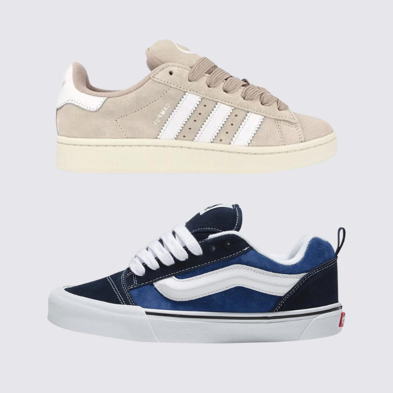 Adidas Campus in Beige und VNS Knu in Blau hinzufügen (1 GRATIS)