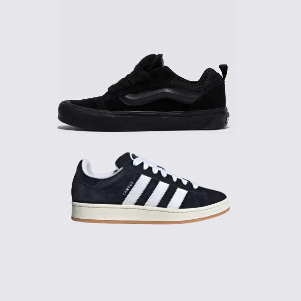 Adidas VNS Knu All Black und Adidas Campus 00s Schwarz (1 GRÁTIS).
