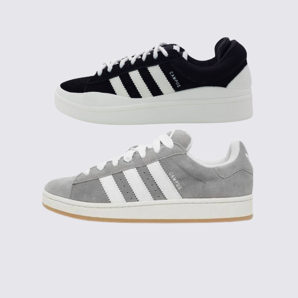 Adidas Bad Bunny in Schwarz und Adidas Campus in Grau hinzufügen (1 GRATIS)