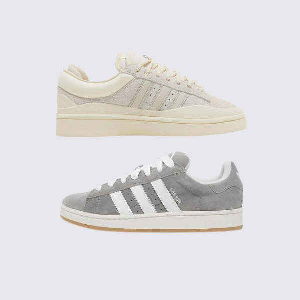 Adidas Bad Bunny in Beige und Adidas Campus in Grau hinzufügen (1 GRATIS)